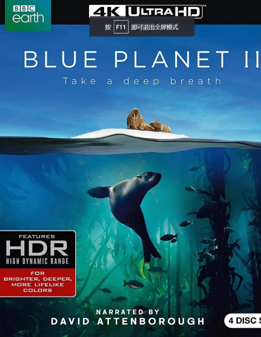 豆瓣9.8分蓝光4K纪录片BBC大卫艾登堡Blue Planet II《蓝色星球2》[98G]